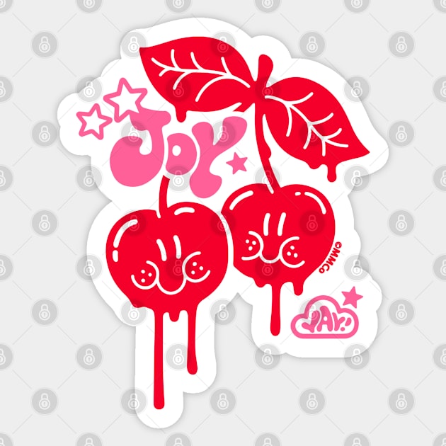 Joy Cherries - Juicy Red Sticker by Marianne Martin